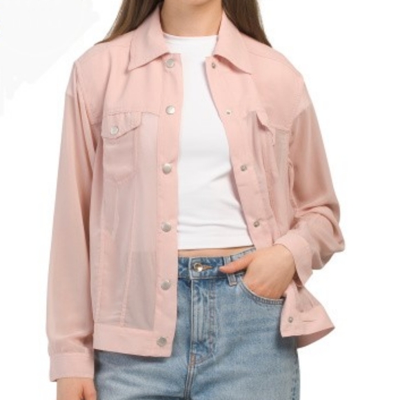 NWT &BASICS | Sheer Trucker Jacket - Picture 4 of 16
